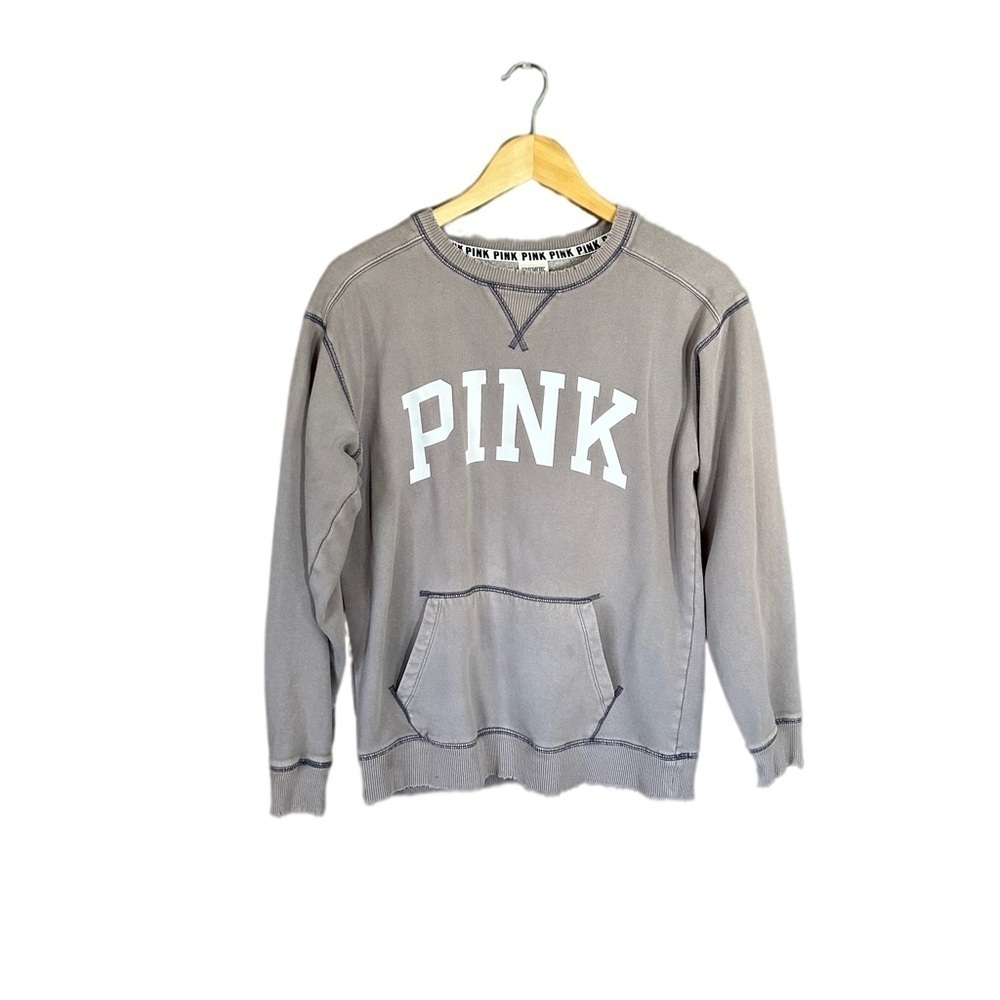 Victoria’s Secret PINK vintage distressed grey sweatshirt size XS